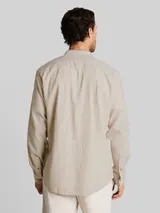 TOM TAILOR Herren Regular Fit Hemd mit Leinenanteil, beige, Meliert – Bild 5