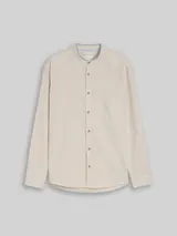 TOM TAILOR Herren Regular Fit Hemd mit Leinenanteil, beige, Meliert – Bild 3