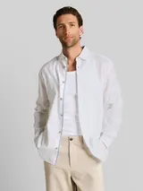TOM TAILOR Herren Regular Fit Hemd mit Leinenanteil, weiß, Uni – Bild 4