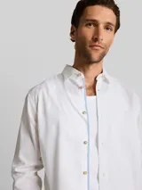 TOM TAILOR Herren Regular Fit Hemd mit Leinenanteil, weiß, Uni – Bild 6