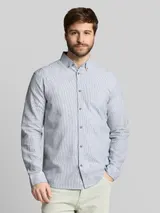 TOM TAILOR Herren Regular Fit Hemd mit Leinenanteil, weiß, Gestreift – Bild 4