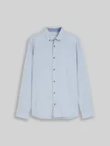 TOM TAILOR Herren Regular Fit Hemd mit Leinenanteil, blau, Gestreift – Bild 3