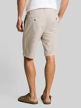 TOM TAILOR Herren TTREGULAR Chino Shorts mit Leinenanteil, beige, Meliert – Bild 5