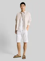 TOM TAILOR Herren TTREGULAR Shorts mit Leinenanteil, weiß, Uni – Bild 4