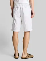 TOM TAILOR Herren TTREGULAR Shorts mit Leinenanteil, weiß, Uni – Bild 5