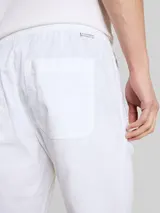 TOM TAILOR Herren TTREGULAR Shorts mit Leinenanteil, weiß, Uni – Bild 6