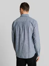 TOM TAILOR DENIM Herren Relaxed Fit Hemd mit Leinenanteil, blau, Meliert – Bild 5
