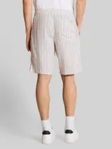 TOM TAILOR DENIM Herren TTRELAXED Shorts mit Leinenanteil, grau, Gestreift – Bild 5