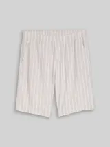 TOM TAILOR DENIM Herren TTRELAXED Shorts mit Leinenanteil, grau, Gestreift – Bild 3