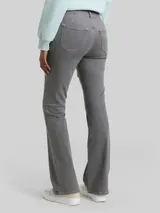 TOM TAILOR DENIM Damen TTAVA FLARED Jeans mit aufgesetzten Taschen, grau, Uni – Bild 5