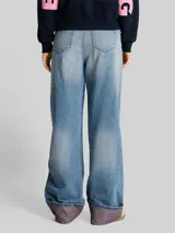TOM TAILOR DENIM Damen TTLINOU WIDE Jeans mit Turn-Up, blau, Uni – Bild 5