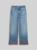 TOM TAILOR DENIM Damen TTLINOU WIDE Jeans mit Turn-Up, blau, Uni – Bild 3