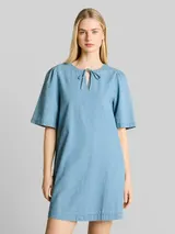 TOM TAILOR DENIM Damen Mini-Jeanskleid mit Eingriffstaschen, blau, Uni – Bild 4