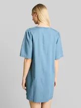 TOM TAILOR DENIM Damen Mini-Jeanskleid mit Eingriffstaschen, blau, Uni – Bild 5