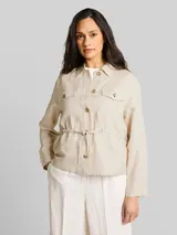 TOM TAILOR Damen Regular Fit Jacke mit Leinenanteil, braun, Uni – Bild 4