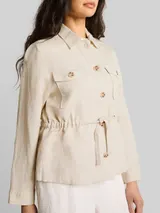 TOM TAILOR Damen Regular Fit Jacke mit Leinenanteil, braun, Uni – Bild 6