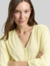 TOM TAILOR Damen Bluse aus Viskose, gelb, Uni – Bild 6