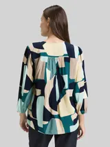 TOM TAILOR Damen Bluse aus Viskose, grün, Gemustert – Bild 5