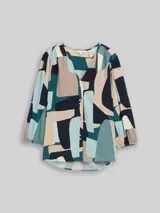 TOM TAILOR Damen Bluse aus Viskose, grün, Gemustert – Bild 3