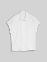 TOM TAILOR Damen Loose Fit Bluse mit Leinenanteil, weiß, Uni – Bild 3