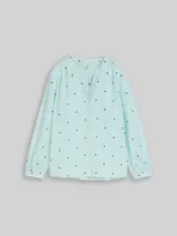 TOM TAILOR Damen Bluse mit Herz-Stickerei, blau, Gemustert – Bild 3