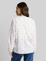 TOM TAILOR Damen Bluse mit Herz-Stickerei, weiß, Gemustert – Bild 5