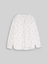 TOM TAILOR Damen Bluse mit Herz-Stickerei, weiß, Gemustert – Bild 3