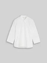 TOM TAILOR Damen Popeline Hemdbluse mit 3/4-Arm, weiß, Uni – Bild 3