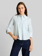 TOM TAILOR Damen Popeline Hemdbluse mit 3/4-Arm, grün, Gestreift – Bild 4