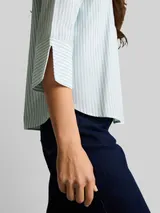 TOM TAILOR Damen Popeline Hemdbluse mit 3/4-Arm, grün, Gestreift – Bild 6