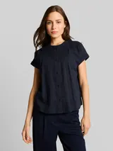 TOM TAILOR Damen Loose Fit Bluse, blau, Uni – Bild 4