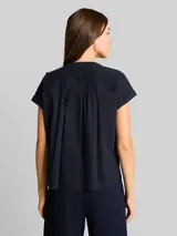 TOM TAILOR Damen Loose Fit Bluse, blau, Uni – Bild 5