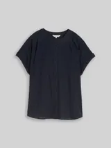 TOM TAILOR Damen Loose Fit Bluse, blau, Uni – Bild 3