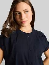 TOM TAILOR Damen Loose Fit Bluse, blau, Uni – Bild 6