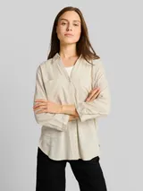 TOM TAILOR Damen Hemdbluse mit Leinenanteil, braun, Uni – Bild 4