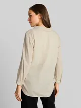 TOM TAILOR Damen Hemdbluse mit Leinenanteil, braun, Uni – Bild 5