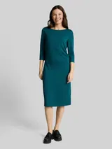 TOM TAILOR Damen Kleid mit Raffungen, grün, Uni – Bild 4