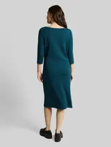 TOM TAILOR Damen Kleid mit Raffungen, grün, Uni – Bild 5