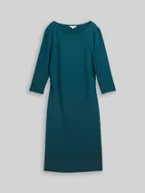TOM TAILOR Damen Kleid mit Raffungen, grün, Uni – Bild 3