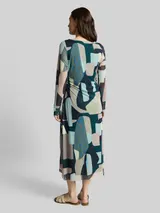 TOM TAILOR Damen Mesh Midi-Kleid mit Muster, grün, Gemustert – Bild 5