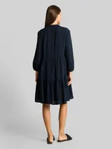 TOM TAILOR Damen Crinkle Kleid mit Volants, blau, Uni – Bild 5