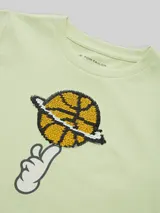 TOM TAILOR Jungen T-Shirt mit Wendepailletten, grün, Uni – Bild 4