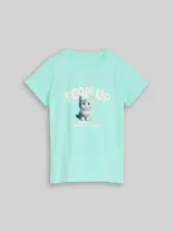 TOM TAILOR Mädchen T-Shirt mit Foto-Print, grün, Uni – Bild 3