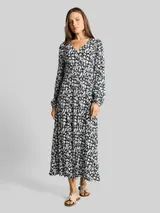 TOM TAILOR Damen Crinkle Midi-Kleid mit Muster, blau, Gemustert – Bild 4
