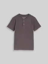 TOM TAILOR Jungen Henley T-Shirt aus Baumwolle, grau, Uni – Bild 3