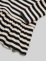 TOM TAILOR Mädchen Langarmshirt mit Rippstruktur und Volant, blau, Gestreift – Bild 4