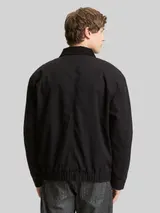 TOM TAILOR DENIM Herren Relaxed Fit Jacke mit Cord-Kragen, schwarz, Uni – Bild 5