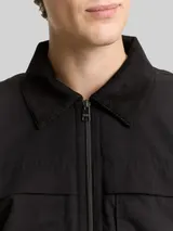 TOM TAILOR DENIM Herren Relaxed Fit Jacke mit Cord-Kragen, schwarz, Uni – Bild 6