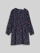 TOM TAILOR Mädchen Midi-Kleid mit Blumenmuster, blau, Geblümt – Bild 3