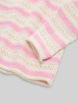 TOM TAILOR Mädchen Cropped Strickpullover mit Streifenmuster, rosa, Gestreift – Bild 4